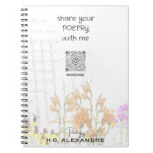 “Poetry Painted Softly” – Notebook Notizblock (Vorderseite)