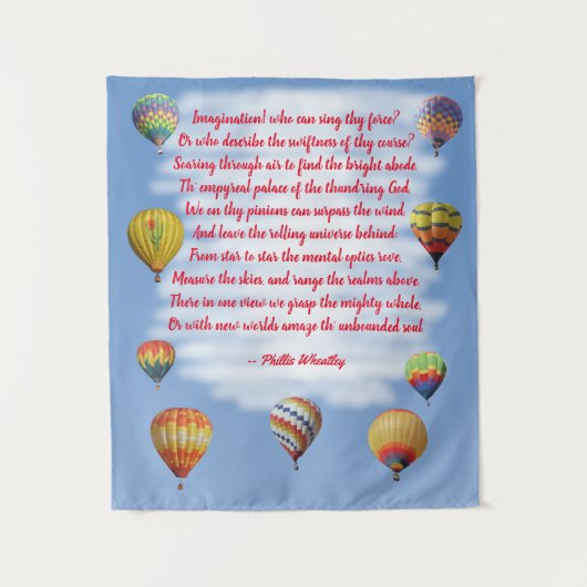 Poetry Phillis Wheatley Hot Air Balloons Wandteppich (Vorderseite)