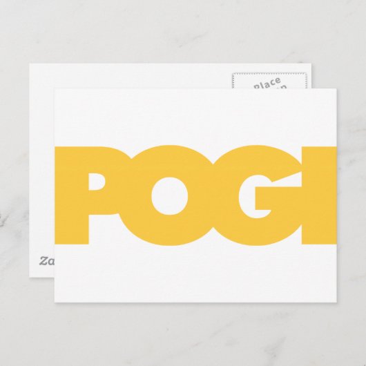 Pogi - Gelb Postkarte (Vorne/Hinten)
