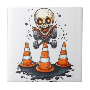 Pogo Bones � Verrücktes Skelett in Bewegung Fliese