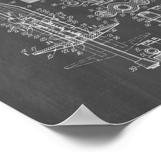 Pogo Stick Patent - Chalkboard Poster (Ecke)