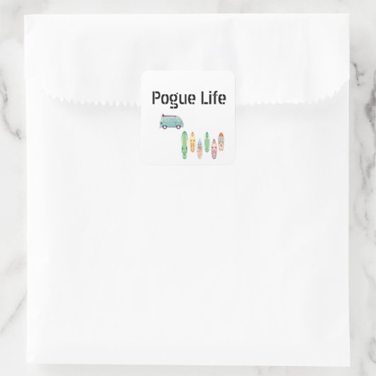 Pogue Life-Aufkleber Quadratischer Aufkleber (Tasche)