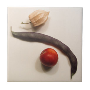 Poha, Bohnen und Pflaume Fliese