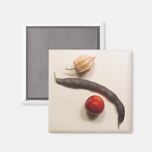 Poha, Bohnen und Pflaume Magnet (Vorderseite/Rückseite)