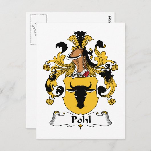 Pohl Familienwappen Postkarte (Vorne/Hinten)
