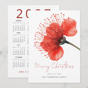 Pōhutuka-Blumen 2027 Kalender Frohe Weihnachten