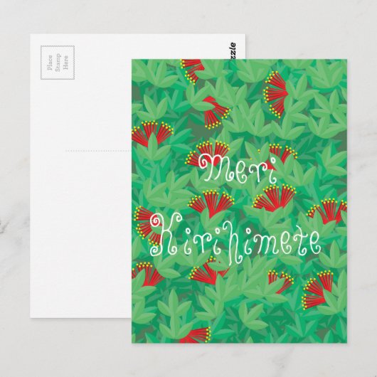 Pōhutukawa Postkarte (Vorne/Hinten)