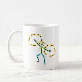 Poi drehender Stickman Kaffeetasse