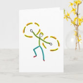 Poi drehender Stickman Karte (Gelbe Blume)