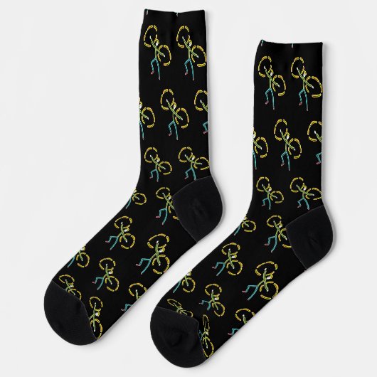 Poi drehender Stickman Socken (Linkes Detail)