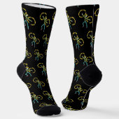 Poi drehender Stickman Socken (Gewinkelt)