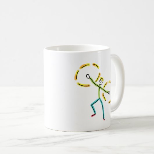 Poi Spinning Stickman Kaffeetasse (VorderseiteRechts)
