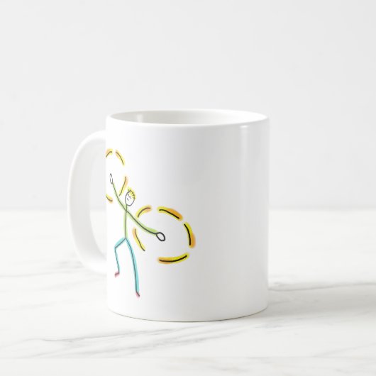 Poi Spinning Stickman Kaffeetasse (Vorderseite Links)