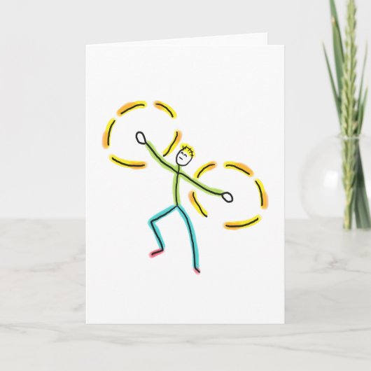 Poi Spinning Stickman Karte (Vorderseite)