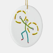 Poi Spinning Stickman Keramik Ornament (Rechts)