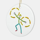 Poi Spinning Stickman Keramik Ornament (Links)