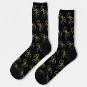 Poi Spinning Stickman Socken (Linkes Detail)