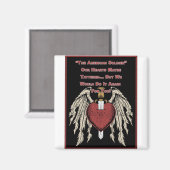 Poigne amerikanische Soldatin Tattered Hearts Magnet (Vorderseite/Rückseite)