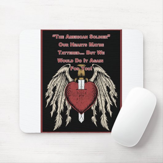 Poigne amerikanische Soldatin Tattered Hearts Mousepad (Mit Mouse)