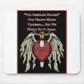 Poigne amerikanische Soldatin Tattered Hearts Mousepad (Vorne)