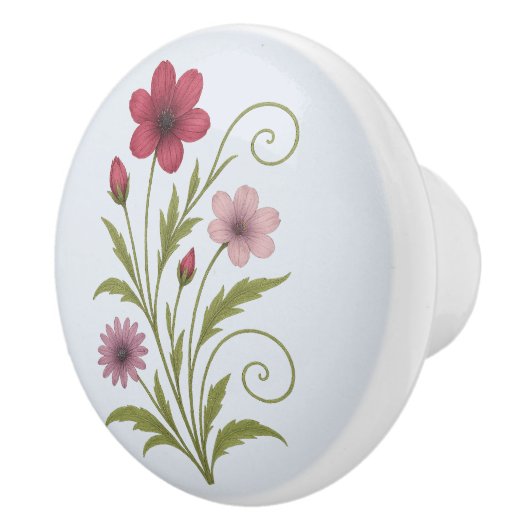 Poignée en Céramique fleur nature-rustique design Keramikknauf (Rechts)