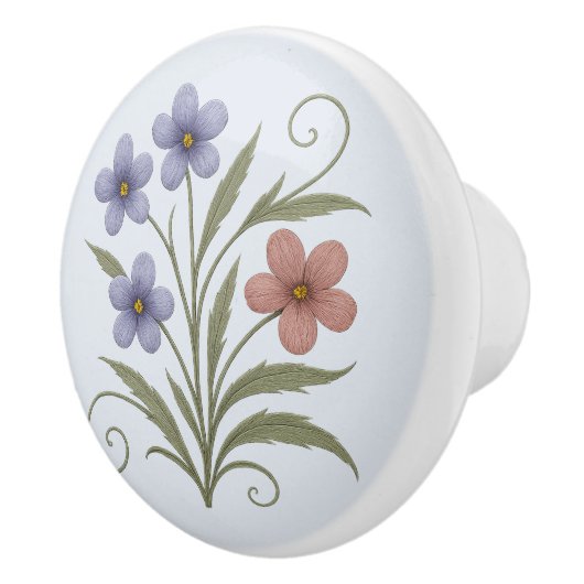 Poignée en Céramique lilas des champs Keramikknauf (Rechts)