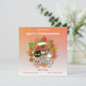 Poilunas 7-5-3-gefeiertes Party Einladung (Stehend Vorderseite)