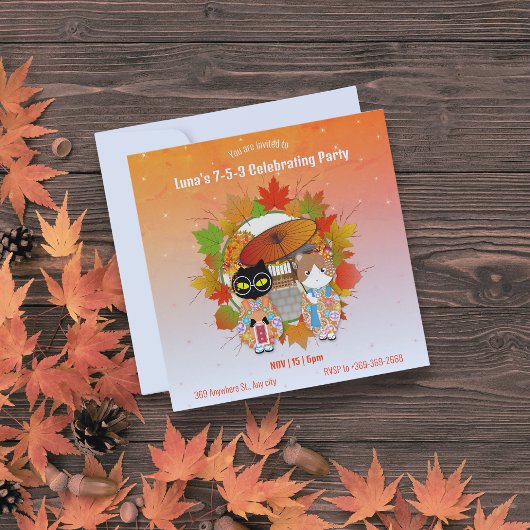 Poilunas 7-5-3-gefeiertes Party Einladung