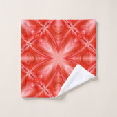 Poinciana Red Milky White Cloudy Abstract Design Badhandtuch Set (Waschlappen)