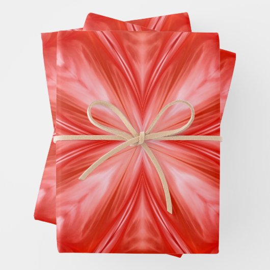 Poinciana Red Milky White Cloudy Abstract Design Geschenkpapier Set (Beispiel)