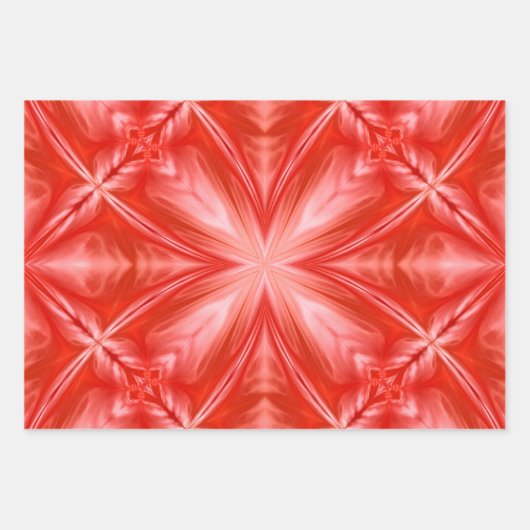 Poinciana Red Milky White Cloudy Abstract Design Geschenkpapier Set (Vorderseite)