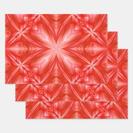 Poinciana Red Milky White Cloudy Abstract Design Geschenkpapier Set (Set)