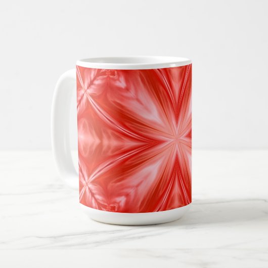Poinciana Red Milky White Cloudy Abstract Design Kaffeetasse (Vorderseite Links)