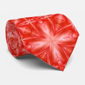 Poinciana Red Milky White Cloudy Abstract Design Krawatte (Gerollt)