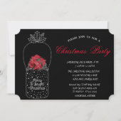 Poindettia, Mason Jar Weihnachtsfest im Unternehme Einladung (Vorderseite)