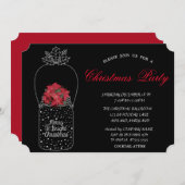 Poindettia, Mason Jar Weihnachtsfest im Unternehme Einladung (Vorne/Hinten)