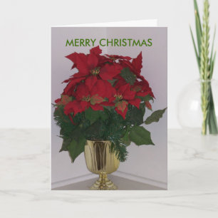 Poinsetta im GoldVase, FROHE WEIHNACHTEN