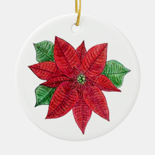 Poinsetta Ornament - Weißer Hintergrund