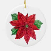 Poinsetta Ornament - Weißer Hintergrund (Hinten)