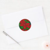 Poinsetta Weihnachtssticker Runder Aufkleber (Umschlag)