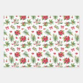 Poinsettia 3 Koordinierung der Weihnachtszeit Geschenkpapier Set (Vorderseite 3)