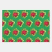 Poinsettia 3 Koordinierung der Weihnachtszeit Geschenkpapier Set (Vorderseite)