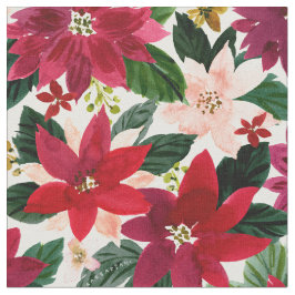 POINSETTIA ABUNDANCE Roter Feiertag Stoff