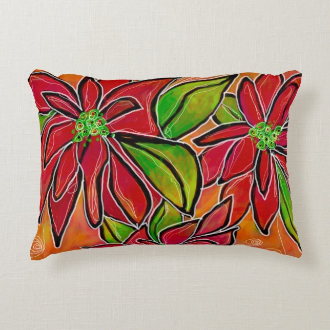 Poinsettia Akzent Pillow Dekokissen (Vorderseite)