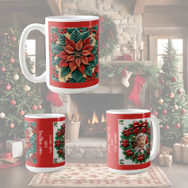 Poinsettia am Roten Weihnachten individuell anpass Kaffeetasse