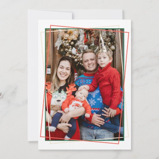 Poinsettia and Berry Pattern Christmas Party Einladung (Rückseite)