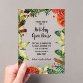 Poinsettia and Oranges Christmas Acryleinladungen (Insitu (Handheld))