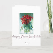 Poinsettia-Aquarell-Kunst-Gruß-Karte Karte (Rückseite)