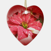 Poinsettia auf Rot Keramikornament (Rechts)