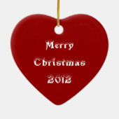 Poinsettia auf Rot Keramikornament (Hinten)